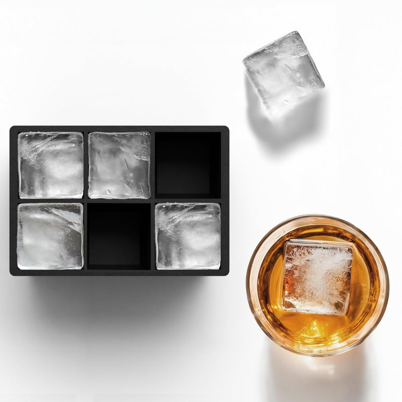 glacio Silicone Ice Cube Trays - Large Silicone Molds for 2-Inch Ice Cubes and Spheres Whiskey Ice Cube Trays with Lids for Cocktails & Bourbon - Set of 2 - Image 4